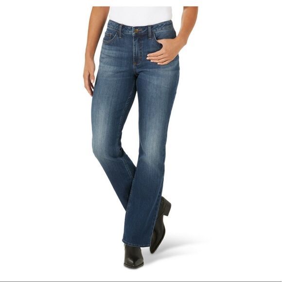 LEE Women’s Mid-rise Dark Wash Bootcut Jeans NEW Size 24 Medium - Picture 1 of 13